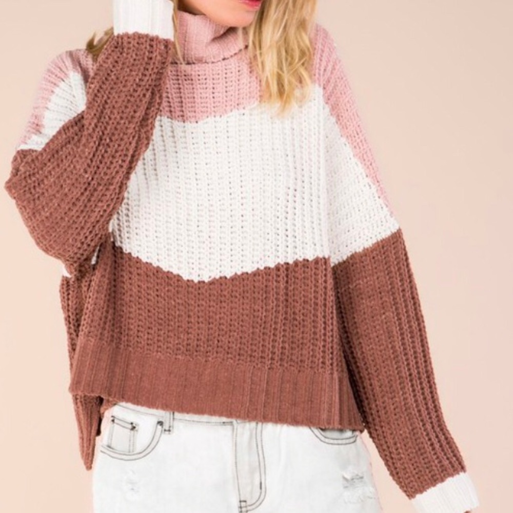 Color Block Chunky Sweater
